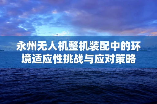 永州无人机整机装配中的环境适应性挑战与应对策略