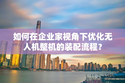 如何在企业家视角下优化无人机整机的装配流程？