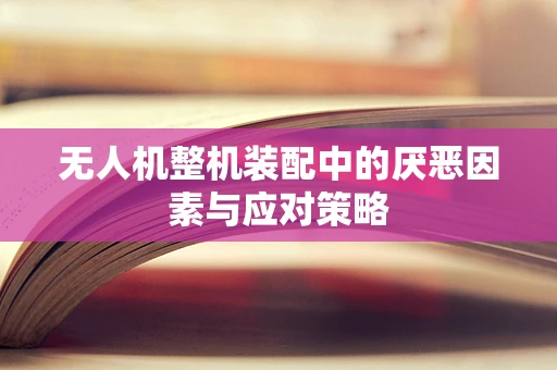 无人机整机装配中的厌恶因素与应对策略