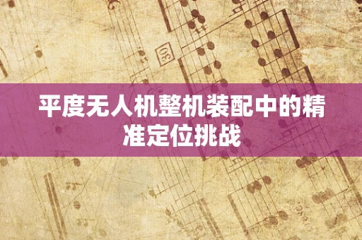 平度无人机整机装配中的精准定位挑战