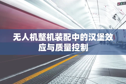 无人机整机装配中的汉堡效应与质量控制