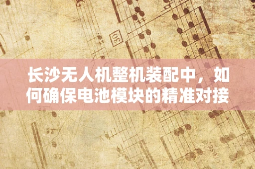 长沙无人机整机装配中，如何确保电池模块的精准对接与安全性能？