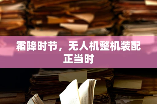 霜降时节，无人机整机装配正当时