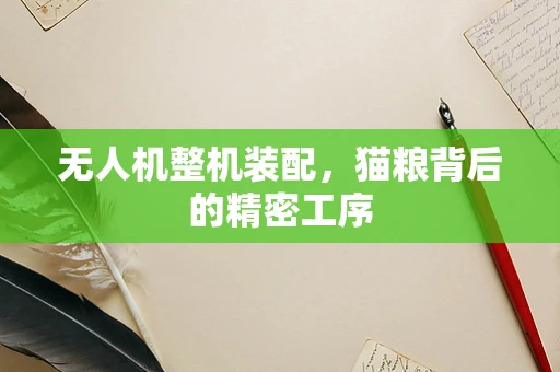 无人机整机装配，猫粮背后的精密工序