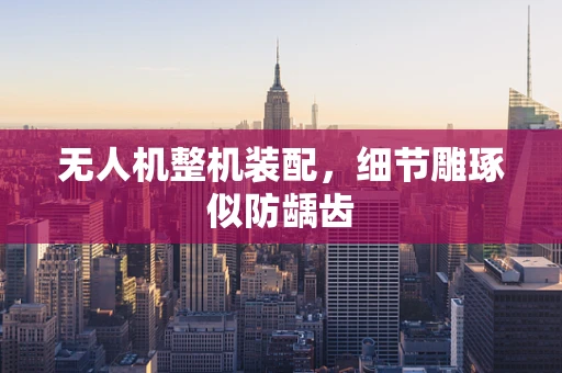 无人机整机装配，细节雕琢似防龋齿