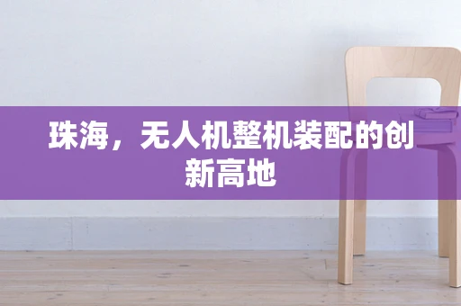珠海，无人机整机装配的创新高地