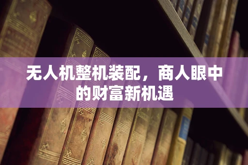 无人机整机装配，商人眼中的财富新机遇