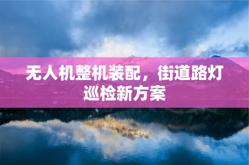 无人机整机装配，街道路灯巡检新方案