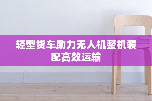 轻型货车助力无人机整机装配高效运输