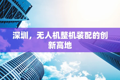 深圳，无人机整机装配的创新高地