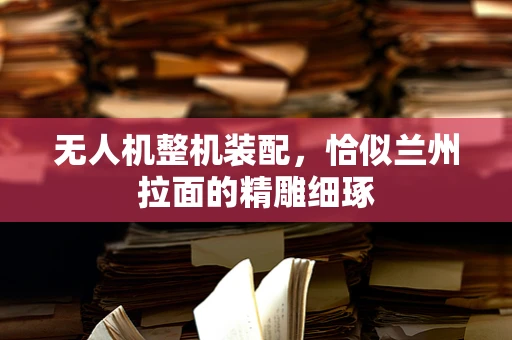 无人机整机装配，恰似兰州拉面的精雕细琢