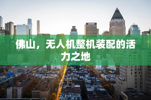佛山，无人机整机装配的活力之地