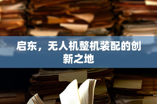 启东，无人机整机装配的创新之地