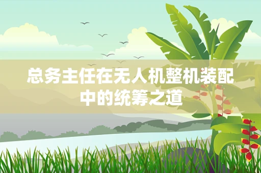总务主任在无人机整机装配中的统筹之道