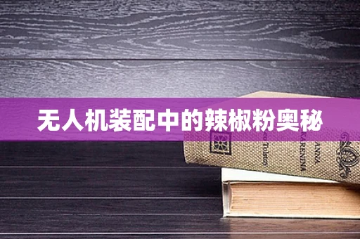 无人机装配中的辣椒粉奥秘