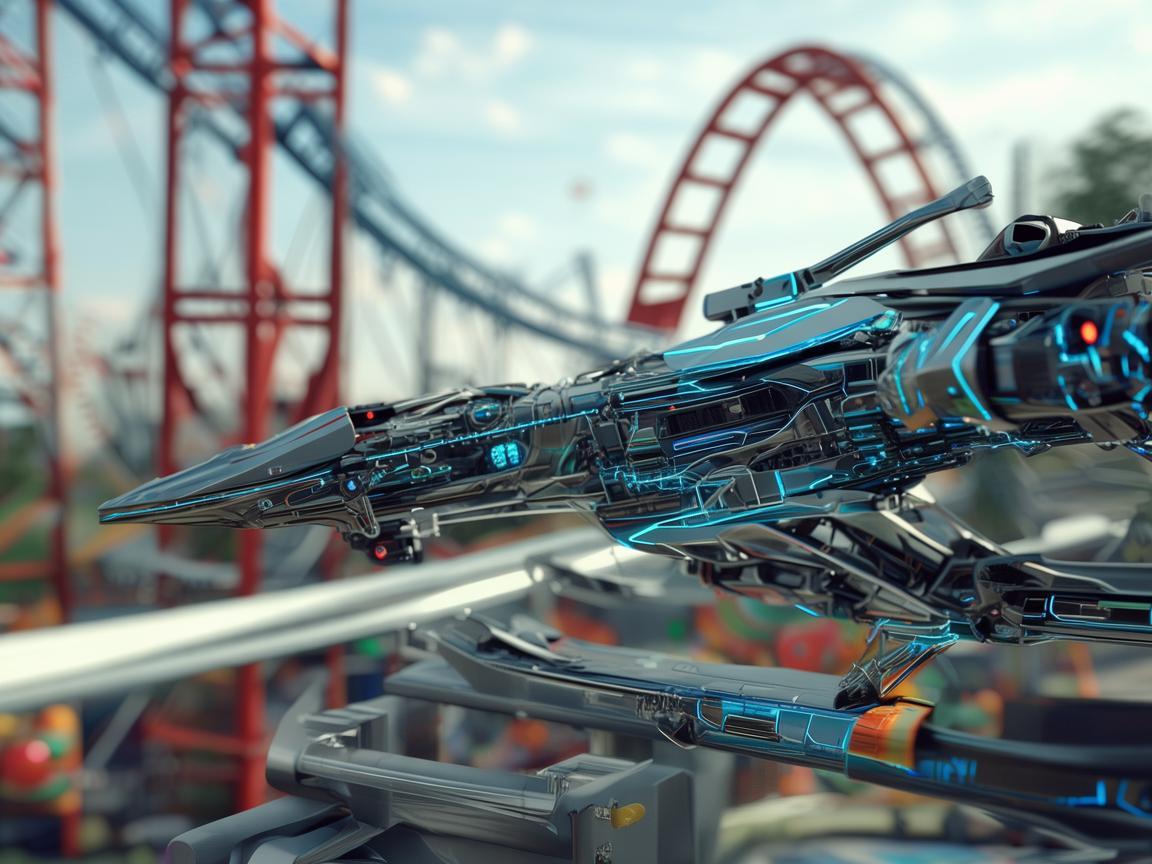 游乐园过山车旁的无人机装配奇思 游乐园过山车旁的无人机装配奇思