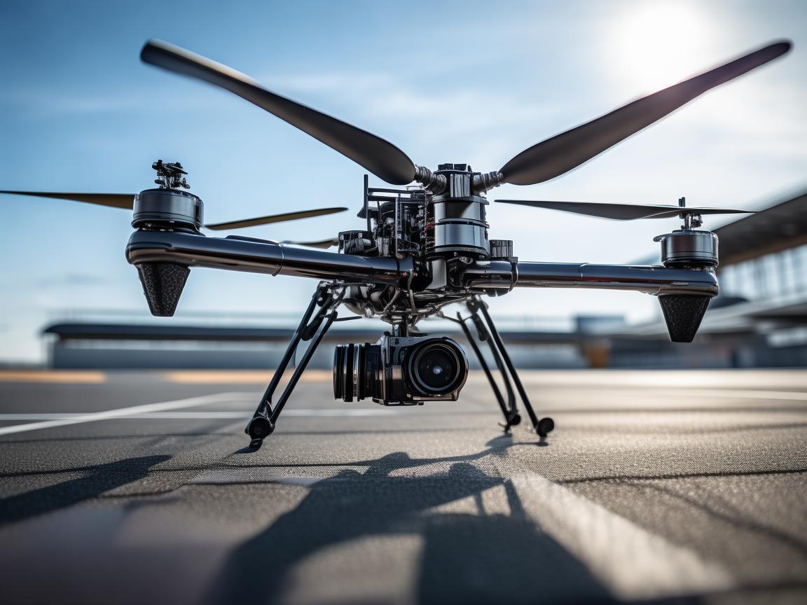 赛车场跑道上的无人机整机装配